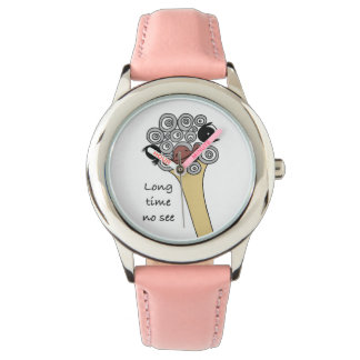 Ostrich Watch for Kids "long time no see" Horloge