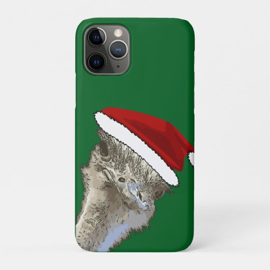 Ostrich Wearing Santa Hat Kerstdierentuin Case-Mate iPhone Case (Achterkant)