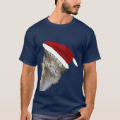 Ostrich Wearing Santa Hat Kerstdierentuin T-shirt (Voorkant)