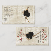 Ostrich White  Visitekaartjes (Voorkant / Achterkant)