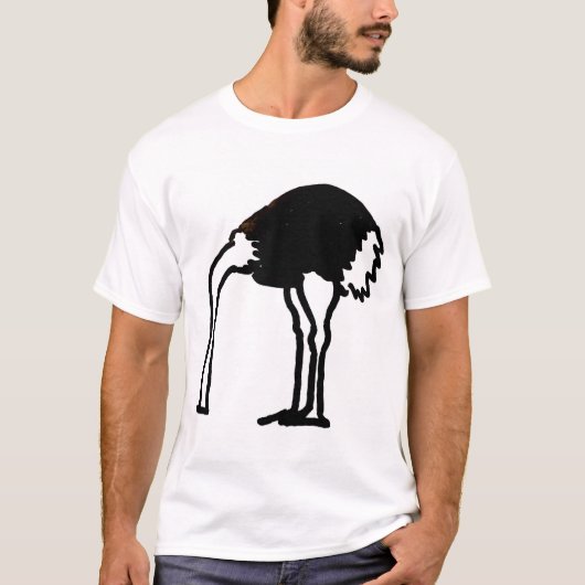 Ostrich with head in the sand t-shirt (Voorkant)