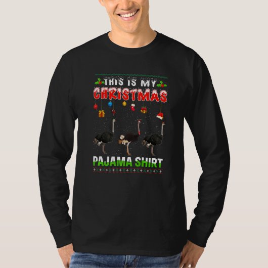 Ostrich Xmas Animals Squad This Is My Christmas Pa T-shirt (Voorkant)