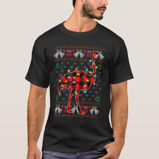 Ostrich Xmas licht lustig kerstmeisje T-shirt