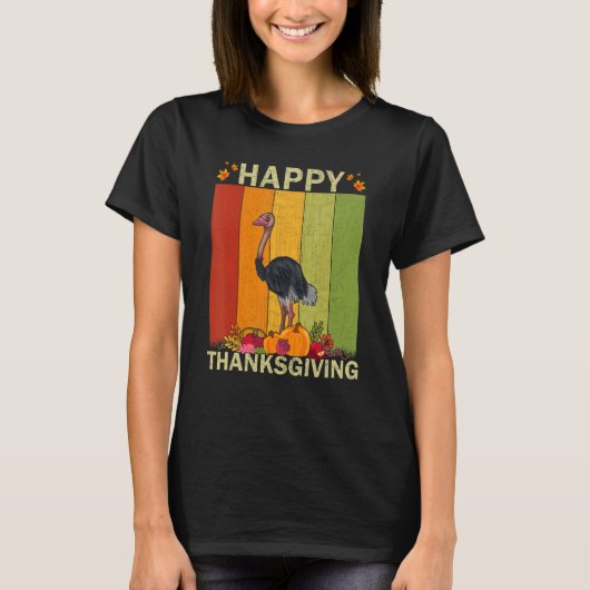 Ostriches   Retro Graphic Family Matching Thanksgi T-shirt (Voorkant)