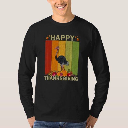 Ostriches  Retro Graphic Family Matching Thanksgiv T-shirt (Voorkant)