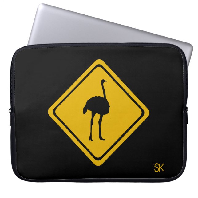 ostrisch wegteken laptop sleeve (Voorkant)