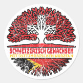 Osttimor Osttimorisch Schweizer Schweiz Baum Ronde Sticker (Voorkant)