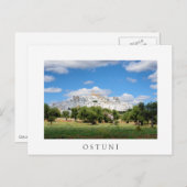 Ostuni met olijfbomen, wit briefkaart van Apulië (Voorkant / Achterkant)