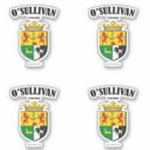 O'Sullivan Crest Ierse vertaling & betekenis (x4) Sticker (Voorkant)