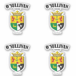 O'Sullivan Crest Ierse vertaling & betekenis (x4) Sticker