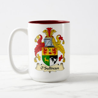 O'Sullivan Family Coat of Arms Two-Tone Coffee Mug Tweekleurige Koffiemok