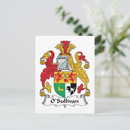 O'Sullivan Family Crest Briefkaart (Staand voorkant)