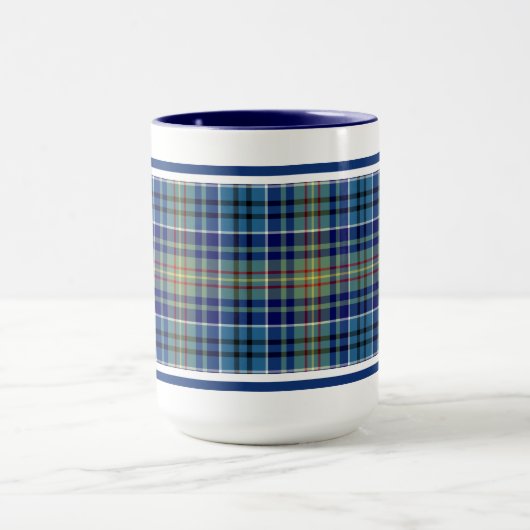 O'Sullivan Tartan Bright Blue Irish Pset Mok (Midden)
