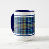 O'Sullivan Tartan Bright Blue Irish Pset Mok (Voorkant links)