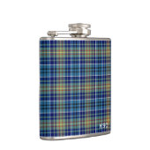 O'Sullivan Tartan Monogram Blauw en Groen Plaid Heupfles (Rechts)