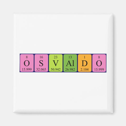 Osvaldo periodieke lijstnaam magnet (Voorkant)