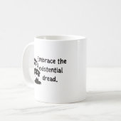 Oswald heeft gevreesd: existentiële crisis koffiemok (Voorkant links)