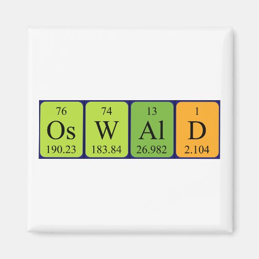 Oswald periodieke lijstnaam magnet (Voorkant)