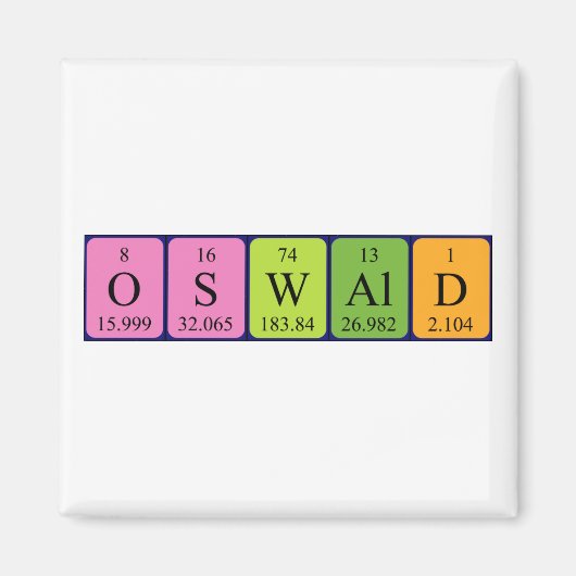 Oswald periodieke lijstnaam magnet (Voorkant)