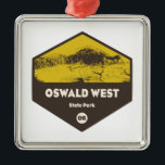 Oswald West State Park Oregon Metalen Ornament<br><div class="desc">Het Oswald West State Park in Oregon, dat vier mijl kustlijn in dicht, gematigd regenwoud doorkruist, heeft een prachtig gesneden zandstrand en mijlen sporen die leiden tot adembenemende uitzichten van de Stille Oceaan. Deze enorme, schilderachtig schat is ongetwijfeld een van de meest spectaculaire parken in Oregon. Oswald West State Park,...</div>