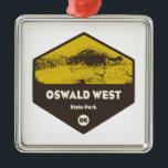 Oswald West State Park Oregon Metalen Ornament<br><div class="desc">Het Oswald West State Park in Oregon, dat vier mijl kustlijn in dicht, gematigd regenwoud doorkruist, heeft een prachtig gesneden zandstrand en mijlen sporen die leiden tot adembenemende uitzichten van de Stille Oceaan. Deze enorme, schilderachtig schat is ongetwijfeld een van de meest spectaculaire parken in Oregon. Oswald West State Park,...</div>