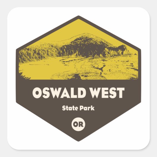 Oswald West State Park Oregon Vierkante Sticker (Voorkant)