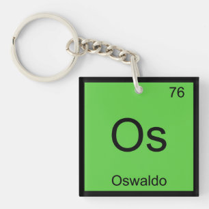 Oswaldo Naam Chemie Element Periodiek Systeem Sleutelhanger