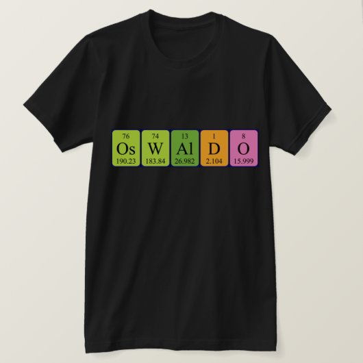 Oswaldo periodiek shirt van de lijstnaam (Design voorkant)