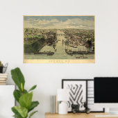 Oswego New York 1855 Antiek Panorama Poster (Thuiskantoor)