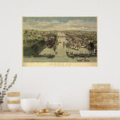 Oswego New York 1855 Antiek Panorama Poster (Keuken)