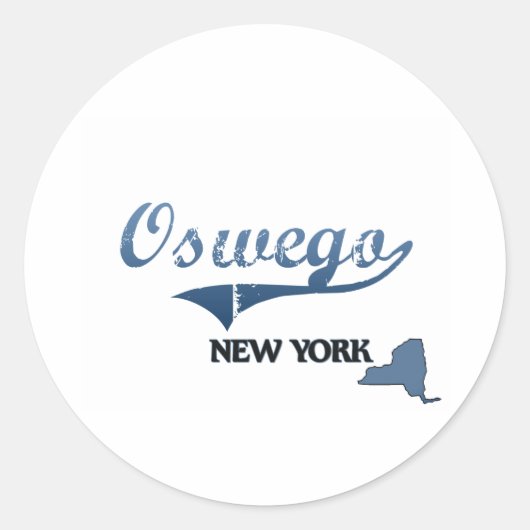 Oswego New York City Classic Ronde Sticker (Voorkant)