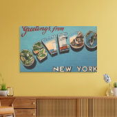 Oswego, New York - grote letterscènes Canvas Afdruk (Insitu (Woonkamer))