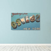 Oswego, New York - grote letterscènes Canvas Afdruk (Insitu (Houten vloer))