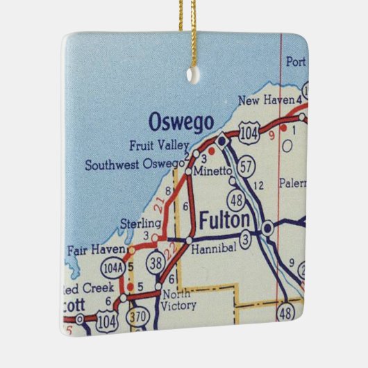 Oswego NY  kaart Keramisch Ornament