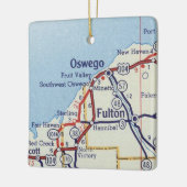 Oswego NY  kaart Keramisch Ornament (Links)