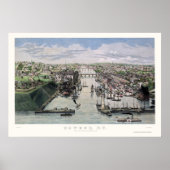 Oswego, NY Panoramic Map - 1855 Poster (Voorkant)