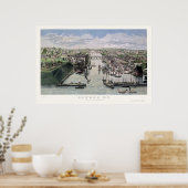 Oswego, NY Panoramic Map - 1855 Poster (Keuken)