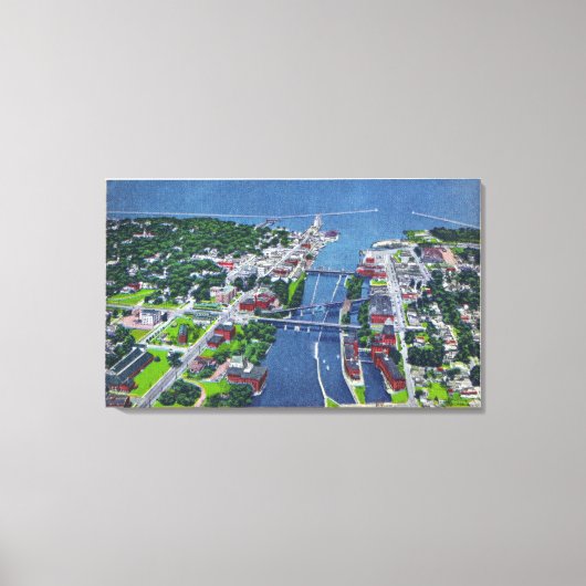 Oswego River, Locks, Harbour Entrance Canvas Afdruk (Voorkant)