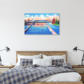 Oswego Uitzicht Canal Locks & Harbour Canvas Afdruk (Insitu (Slaapkamer))