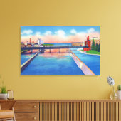 Oswego Uitzicht Canal Locks & Harbour Canvas Afdruk (Insitu (Woonkamer))