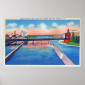 Oswego Uitzicht Canal Locks & Harbour Poster (Voorkant)