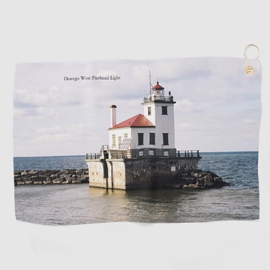 Oswego West Pierhead Light-golfhanddoek Golfhanddoek (Horizontaal)