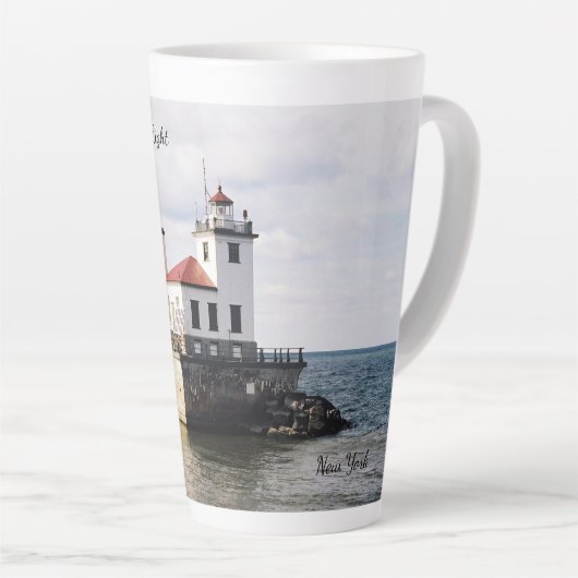Oswego West Pierhead Light latte mok (Rechterhoek)