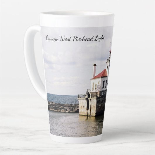 Oswego West Pierhead Light latte mok (Linkerhoek)