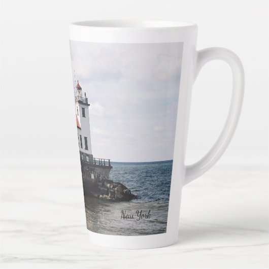 Oswego West Pierhead Light latte mok (Rechts)
