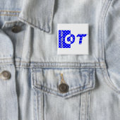 OT blauw en wit Vierkante Button 5,1 Cm (In situ)