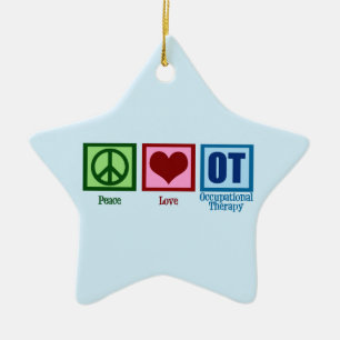 OT blauw Keramisch Ornament