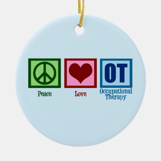 OT blauw Keramisch Ornament (Voorkant)