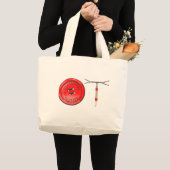 OT Button en Zipper Grote Tote Bag (Voorkant (product))