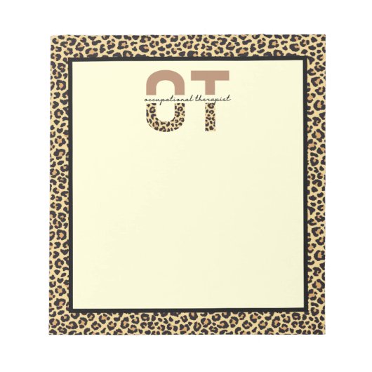 OT Cheetah Print Occupational Therapist Notitieblok (Voorkant)